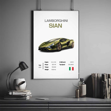Lamborghini Sian Poster | Lamborghini Poster | Supercar Poster