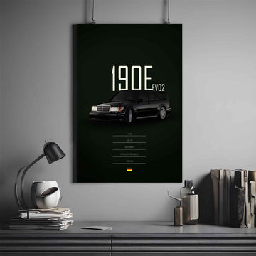 Mercedes 190 E Evo 2 Poster | Mercedes Poster | Automotive Poster