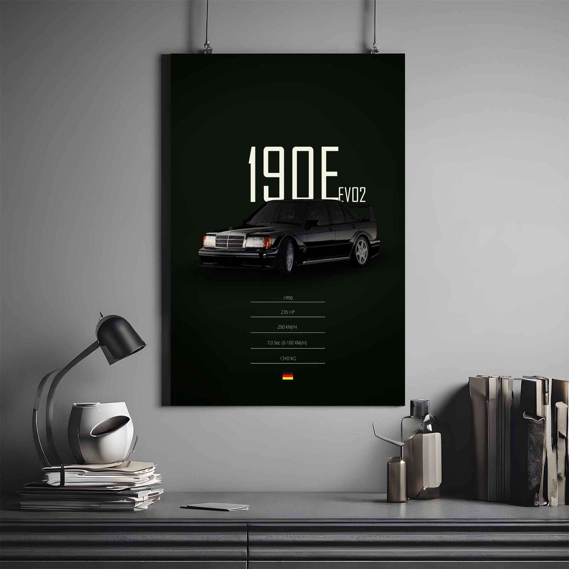 Mercedes 190 E Evo 2 Poster | Mercedes Poster | Automotive Poster 