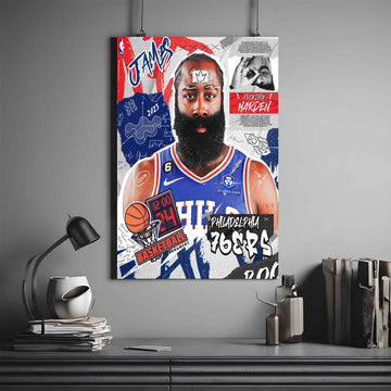 JAMES HARDEN POSTER X 76ERS | NBA POSTER #49 | BASKETBALL POSTER
